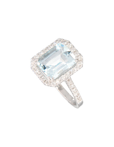 Golay AcquaMarina Collection Ring in white gold, diamonds and aquamarine 3.11 ct - ACLC072DIAQ6
