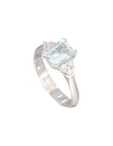 Golay AcquaMarina Collection Ring in white gold, diamonds and aquamarine 1.25 ct - ACLC059DIAQ2