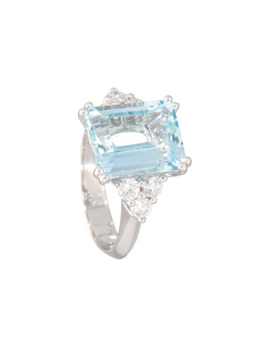 Golay AcquaMarina Collection Ring aus Weißgold, Diamanten und Aquamarin 5.56 ct – ACLC059DIAQ5