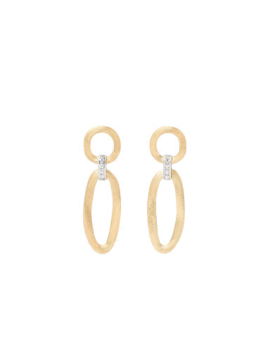 Marco Bicego Jaipur Link Earrings  yellow gold and diamonds ref: OB1811-B