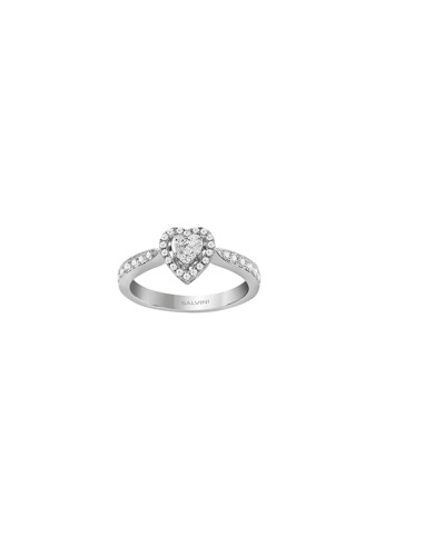 SALVINI Magia "heart" ring in white gold and diamonds 0.45 ct - 20085789