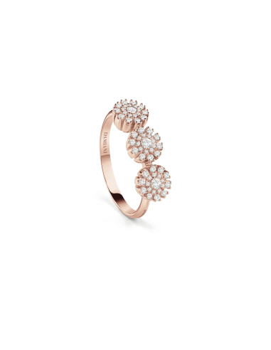 DAMIANI MARGHERITA "trilogy" ring in rose gold and diamonds 0.30ct - ref: 20087079