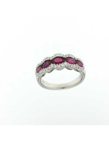 Valentina Callegher Ruby Collection Goldring, Diamanten ct. 0,38 und Rubine ct. 1,67 - Ref: 5630-SRB