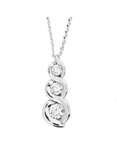 Diamond Invest collezione Calla Trilogy collana oro bianco e diamante ct. 0.26