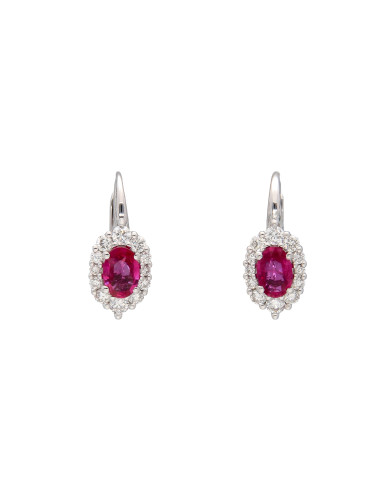 Crivelli Ruby Collection Gold Earrings , Diamonds and ruby 0.84 ct - 035-VE28170