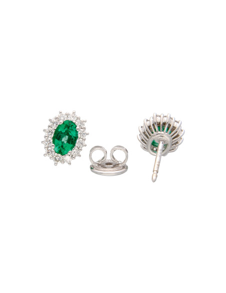 Crivelli Emerald Collection Gold Earrings , Diamonds and emerald 0.91 ct - 234-B5028-6-4