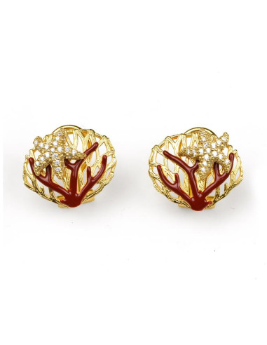 Misis GORGONIE Earrings gold plated Silver, zircons, OR10082PL
