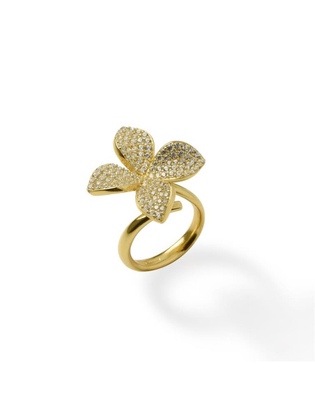 Misis Flora Ring gold plated silver, cubic zirconia AN03503PL