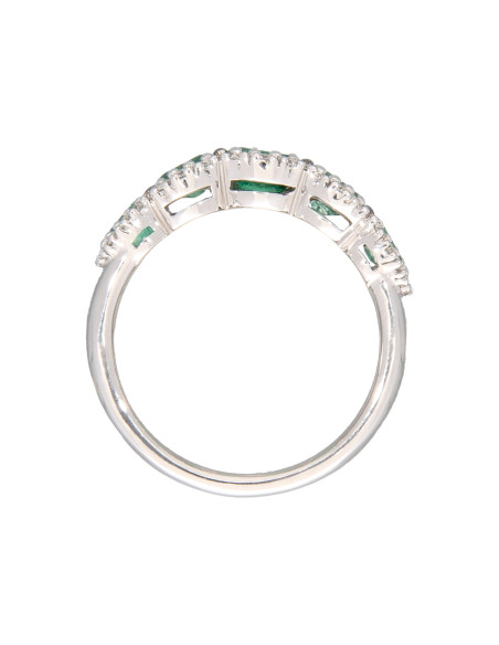 Valentina Callegher Smaragd-Kollektion Goldring, Diamanten ct. 0,36 und Smaragde ct. 1,27 – Ref: 5630-SSM