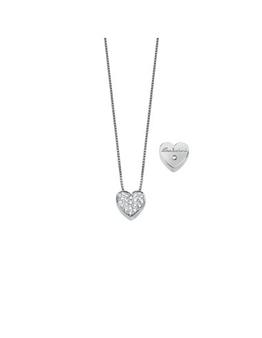 SALVINI I Segni "heart" necklace in white gold and diamonds 0.17 ct - 20067543