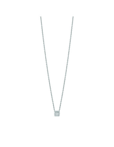 SALVINI Bagliori "square" necklace in white gold and diamonds 0.09 ct - 20094172