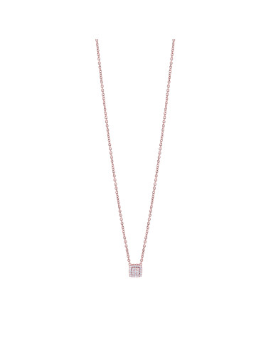 SALVINI Bagliori "square" necklace in rose gold and diamonds 0.09 ct - 20095170