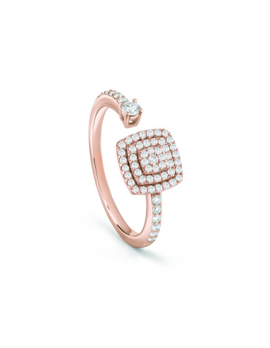 SALVINI Bagliori anello "Contrarié" in oro rosa e diamanti 0.35 ct - 20091599
