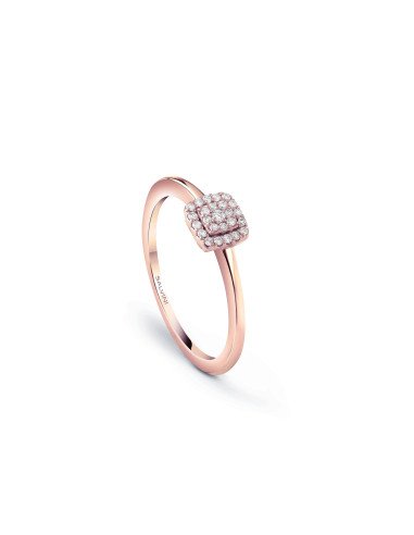 SALVINI Bagliori anello "quadrato" in oro rosa e diamanti 0.09 ct - 20094170
