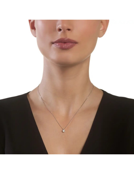SALVINI Lavinia collana "punto luce" in oro bianco e diamanti 0.30 ct - 20076882