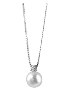 DAMIANI LE PERLE collana in oro bianco con diamanti e perla 7.50 - 7.75 ref: 20012312