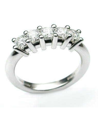 DAMIANI LE VERETTE ANELLO IN ORO BIANCO CON 5 DIAMANTI 0,75 ct