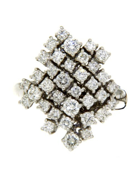 DAMIANI CHAMPAGNE anello in oro bianco e diamanti 1.48 ct