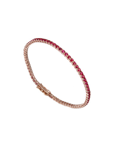 GOLAY collection Rubino rose gold Tennis bracelet, Rubies ct. 3.16 and Diamond - BTE005SDI25