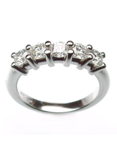 DAMIANI LE VERETTE ANELLO IN ORO BIANCO CON 5 DIAMANTI 1,00 ct 2