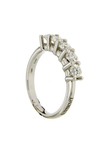 DAMIANI LE VERETTE ANELLO IN ORO BIANCO CON 5 DIAMANTI 1,00 ct