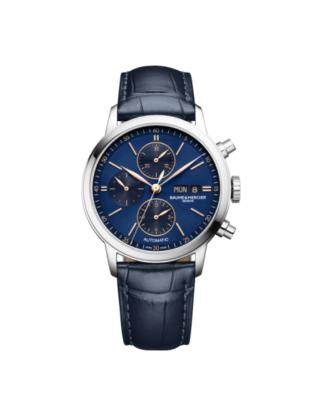BAUME & MERCIER CLASSIMA синий хронограф сталь и кожа - M0A10784