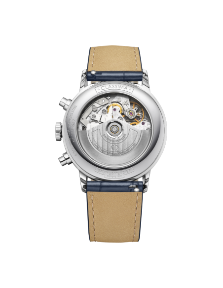 BAUME & MERCIER CLASSIMA cronografo blu acciaio e pelle - M0A10784