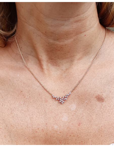 Damiani Mimosa колье из розового золота с бриллиантами (0,38 карата) ref: 20104958