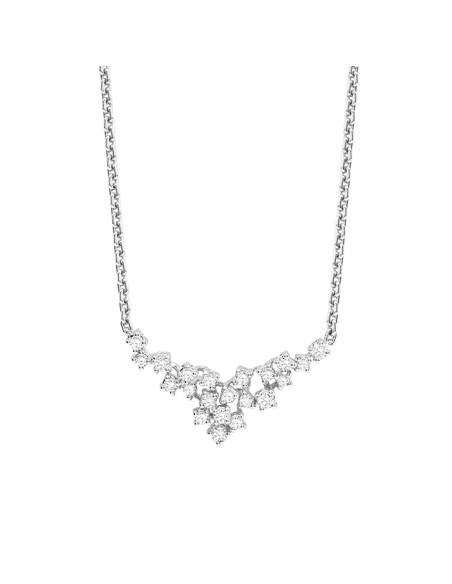 Damiani Mimosa necklace in white gold and diamonds (ct 0.38) ref: 20104500