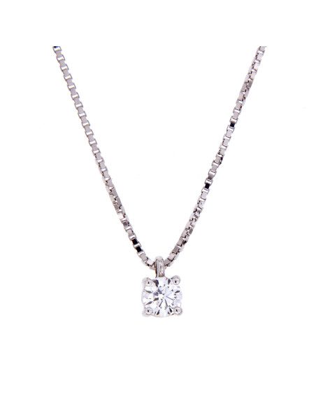DAMIANI VERAMORE „Lichtpunkt“-Halskette aus Weißgold und Diamant 0,30 ct Farbe G – GIA