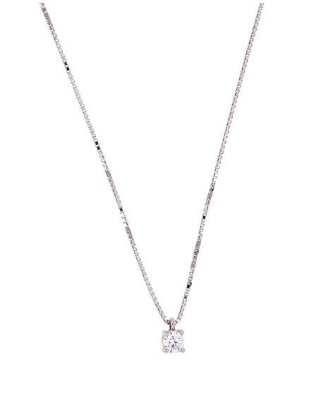 DAMIANI VERAMORE „Lichtpunkt“-Halskette aus Weißgold und Diamant 0,30 ct Farbe G – GIA