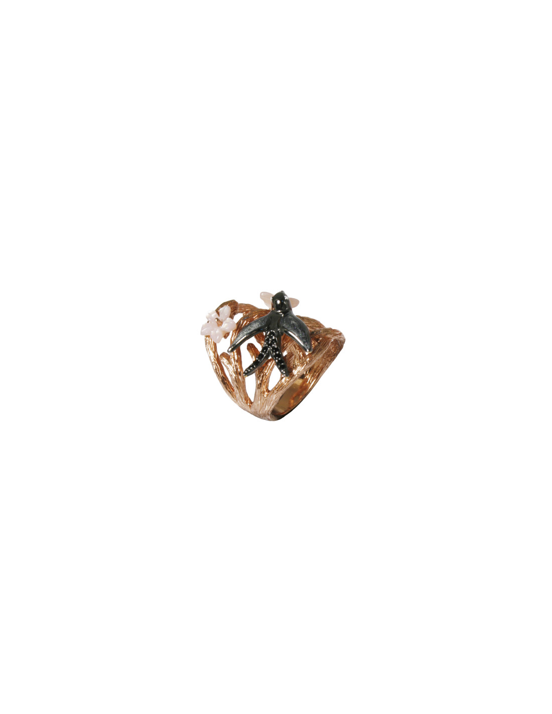 Misis Hanami Ring vergoldet Silber- Emaille- Perlmutt und Zirkonia AN03453-  AN03453