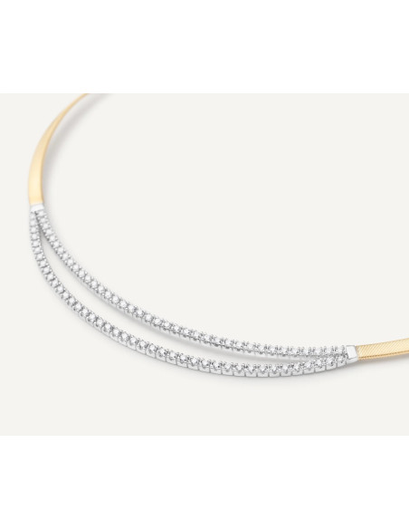Marco Bicego Masai-Halskette aus Gelbgold, Weißgold und Diamanten – CG857-B