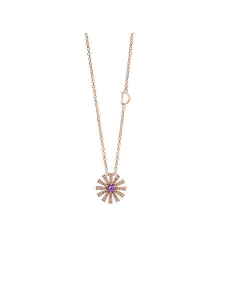 DAMIANI MARGHERITA COLLANA IN ORO ROSA DIAMANTI E AMETISTA 20106390