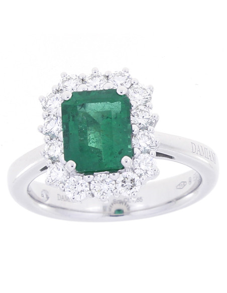 DAMIANI CLASSIC Weißgold-Ring, 1.65 ct Smaragd und 0.65 ct Diamanten - 20106146