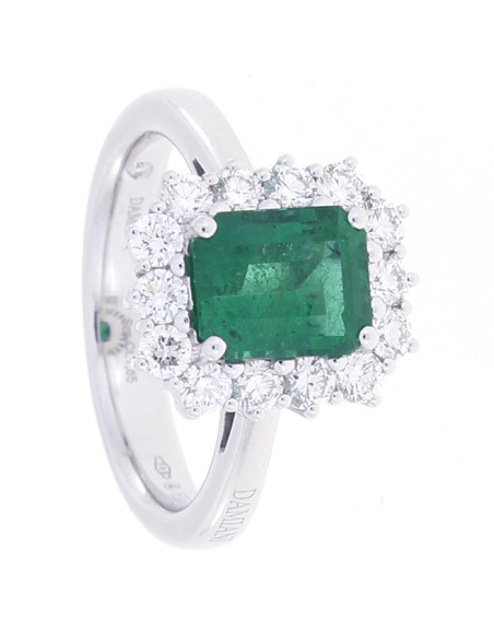 DAMIANI CLASSIC Weißgold-Ring, 1.65 ct Smaragd und 0.65 ct Diamanten - 20106146