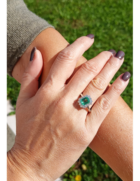 DAMIANI CLASSIC Weißgold-Ring, 1.65 ct Smaragd und 0.65 ct Diamanten - 20106146