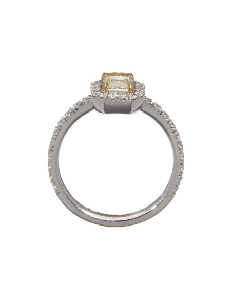 Crivelli Коллекция Diamonds КОЛЬЦО ИЗ БЕЛОГО ЗОЛОТА 0.81 карата фантазийный бриллиант желтого цвета и 0.43 карата бриллиантов