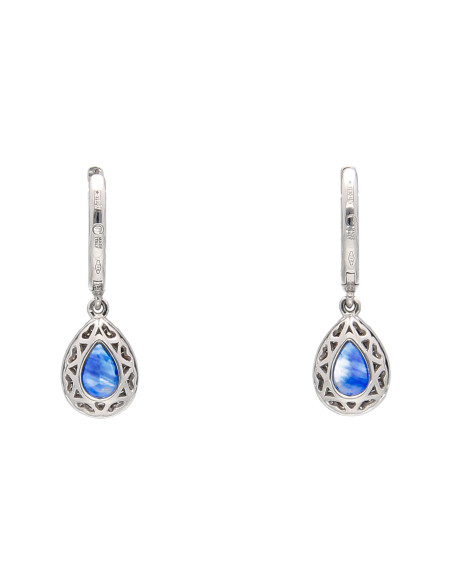 Crivelli Sapphire Collection "DROP" Gold Earrings , Diamonds and sapphires 1.34 ct - 372-3573