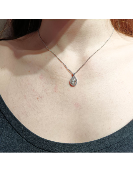 Crivelli Diamonds Collection "DROP" Necklace in gold and diamonds 0.96 ct - 372-3664