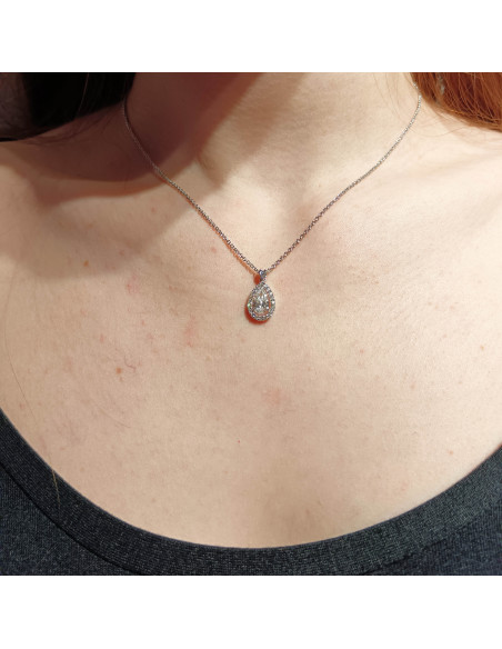 Crivelli Diamonds Collection "DROP" Necklace in gold and diamonds 0.96 ct - 372-3664
