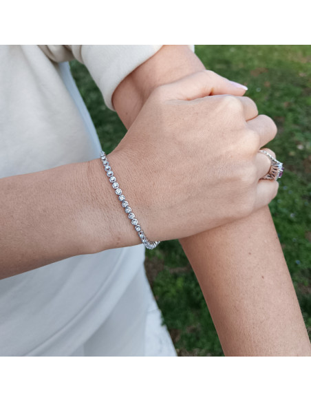 Damiani Minou белого "TENNIS" золота браслет с бриллиантами 1.71 ct