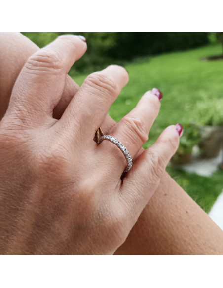DAMIANI VERAMORE ANELLO ETERNITY in oro bianco e diamanti 0.87 ct