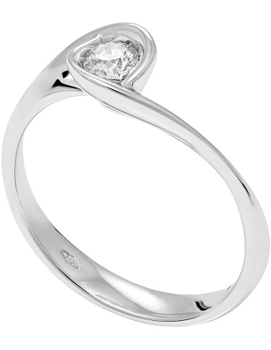 GOLAY collezione Calla anello oro bianco e diamante ct. 0.25