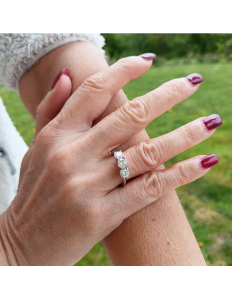 DAMIANI VERAMORE Кольцо "TRILOGY" из белого золота и бриллиантов 1.50 ct цвет F - GIA