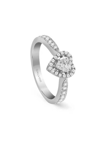 SALVINI Magia "heart" ring in white gold and...