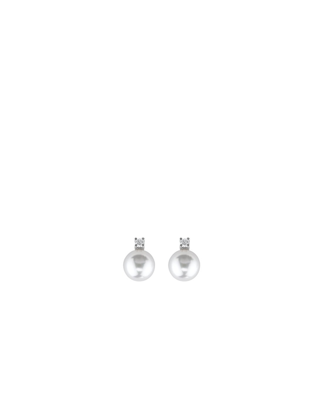 DAMIANI LE PERLE white gold earrings with diamonds and pearls 5.50 - 6.