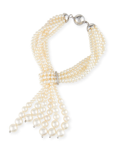 UTOPIA AQUA bracciale in oro bianco con diamanti e perla 4-8.5 ref: FWB2001S