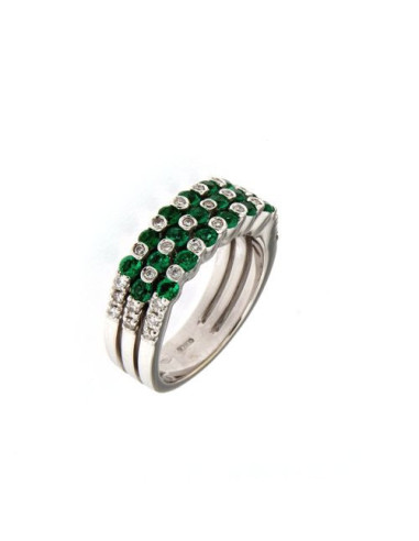 Crivelli Smaragd Collection Goldring, Diamanten und Smaragd 0.80 ct