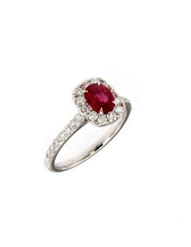 Crivelli Ruby Collection Ring in gold, Diamonds and ruby 0.64 ct